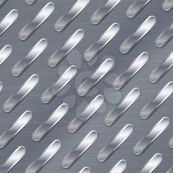 Corrugated Seamless Background. Good For Web Design. Realistic Corrugated Steel Plate Illustration.