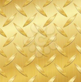 Corrugated Seamless Background. Good For Web Design. Realistic Corrugated Gold Plate Illustration