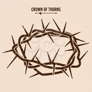 Crown Of Thorns. Silhouette Of A Crown Of Thorns. Jesus Christ. Vector