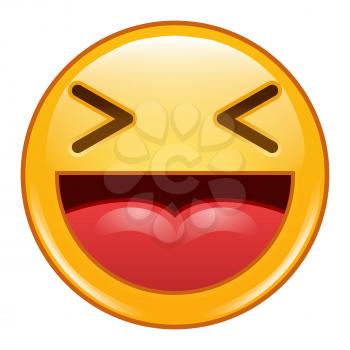 Emoji Emoticon Icon Vector. Smiley, Laughing Emoticon