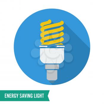 Energy Saving Light Vector Illustration. Fluorescent Light Bulb Icon.