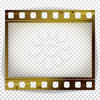 Film Strip Vector. Cinema Of Photo Frame Strip Blank Isolated On Transparent Background.