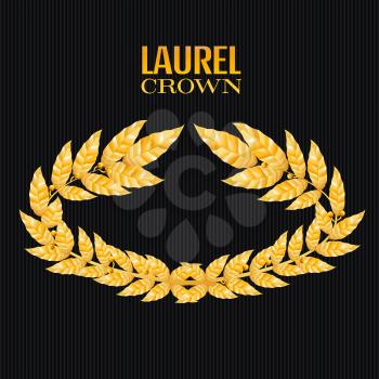 Laurel Crown. Greek Wreath With Golden Leaves. Vector Illustration.