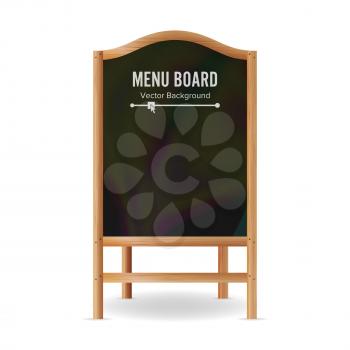 Menu Black Board Vector. Empty Chalkboard Blank