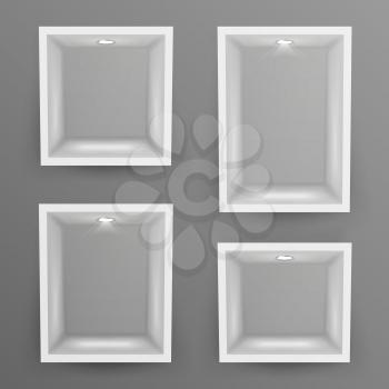 Empty Show Window, Niche Vector. Abstract Clean Shelf, Niche, Wall Showcase. Good For Exhibit, Presentations, Display Your Product.