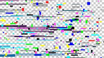 Glitch Noise Texture Vector. Static Error. Glitched Screen. Digital No Signal. Television Signal Decay Noise. Isolated On Transparent Background Illustration.