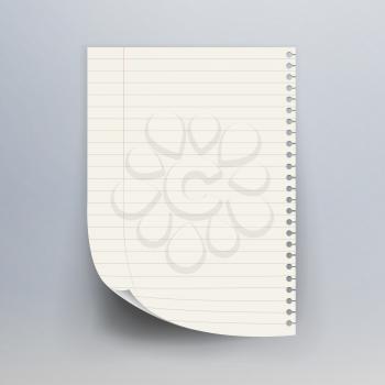 Notebook Paper With Torn Edge Vector Illustration