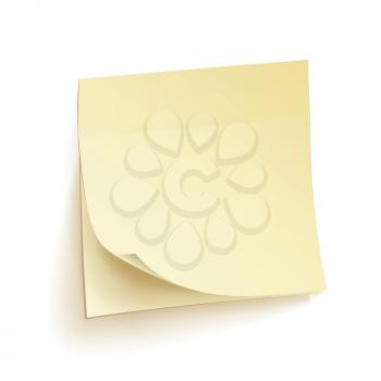 Paper Work Notes Isolated Vector. Blank Sticky Notes. Realistic Illustration