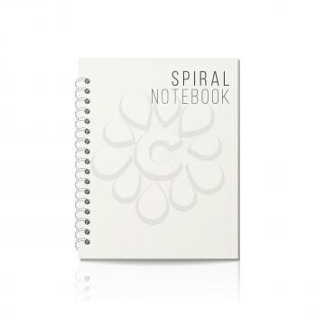Notepad Blank Vector. 3D Realistic Notebook Mockup. Blank Notebook With Clean Cover