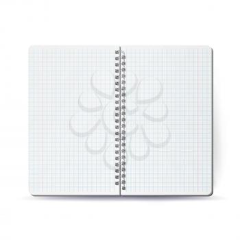Opened Notepad Blank Vector. 3D Realistic Notebook Mockup. Blank Notebook With Clean Cover