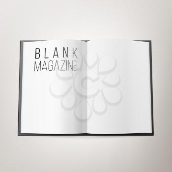 Open Magazine Spread Blank Vector. Double Spread Of Magazine, Book Or Gournal