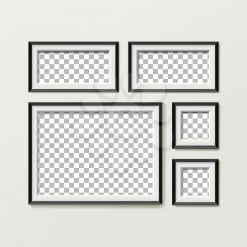 Blank Picture Frame Template Composition Set Vector