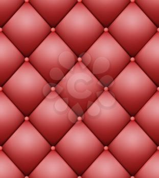 Quilted Pattern Vector. Vintage Buttoned Leather Stylish