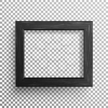 Realistic Photo Frame Vector. Isolated Transparent Background.