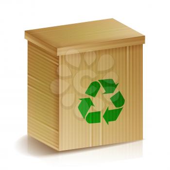 Recycle Box. Realistic Blank Ecologic Craft Package. Recycle Sign. Good For Branding, Cornflakes, Muesli, Cereals Etc. Isolated