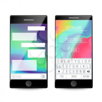 Smartphone. Social Network Concept. Vector. Messenger Window Design. Mobile App For Talking. Isolated Vector Illustration