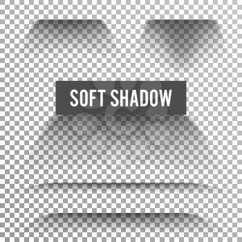 Transparent Soft Shadow Vector. Transparent And Gradient Effect With Soft Edge On Check Background.