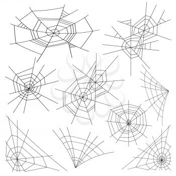 Halloween Spider Web Set Vector. Isolated. For Halloween Design