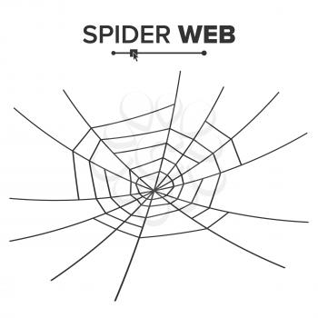 Halloween Spider Web Vector. Black Spider Web Isolated On White. For Halloween Design