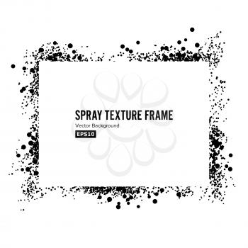 Spray Texture Frame Vector. Dirty Paint Grunge Frame