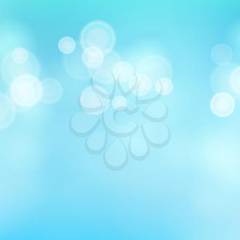 Blur Blue Abstract Image With Shining Lights Vector. Blue Bokeh Background