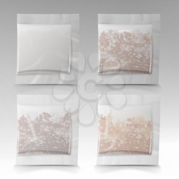 Tea Bags Illustration. Square Shape. Vector Mock Up Illustration For Your Design