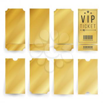Ticket Template Set Vector. Blank Theater, Cinema, Train, Football Tickets Coupons. Isolated On Transparent Background