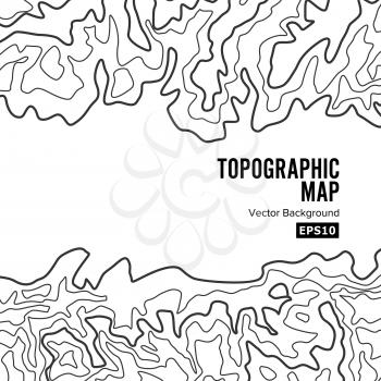 Topographic Map Background Concept. Elevation Map. Topo Contour Map Background. Isolated On White