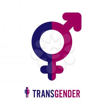 Transgender Icon Symbol. Combining Gender Symbols. Male And Female. Vector