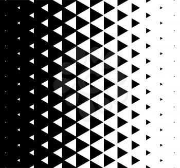Halftone Triangular Pattern Vector. Abstract Monochrome Geometric Triangle Pattern Design