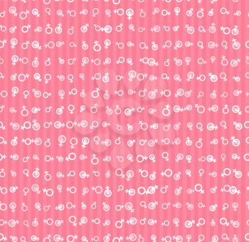 Vector Pattern 60s. Seamless Background Inspired Second Wave Feminism 1960s