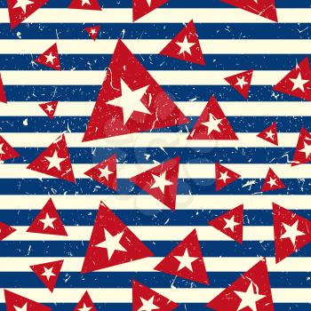 Vector Pattern 60s. Seamless Inspired Flag Of Cuba.