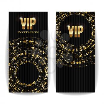 VIP Invitation Card Vector. Sequins Round Dots. Decorative Vector Background. Elegant Template Luxury