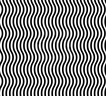 Wavy Lines Seamless Vector Abstract Background. Black And White Wavy Lines Abstract