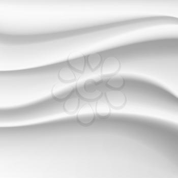 Wavy Silk Abstract Background Vector. Realistic Fabric Silk Texture