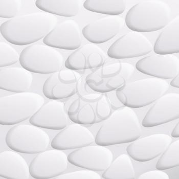 White Pebble Vector. Natural Realistic 3d Stones Of Different Shapes. Sea Rock Pebbles Isolated On White