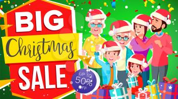Christmas Sale Banner Vector. Discount Up To 50 Off. Special Offer Sale Banner. Illustration