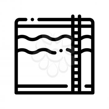 Water Treatment Big Tank With Ladder Vector Icon Sign Thin Line. Water Treatment Linear Pictogram. Recycling Environmental Ecosystem Plumbing Industry Monochrome Contour Illustration