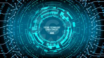 Abstract Futuristic Technological Background Vector. Hi Speed Digital Design. Security Network