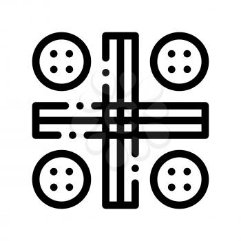 Interactive Kids Ludo Game Vector Thin Line Icon. Traditional Board Game For Children And Adult, Playing Gaming Items Pieces Linear Pictogram. Joyful Things Monochrome Contour Illustration