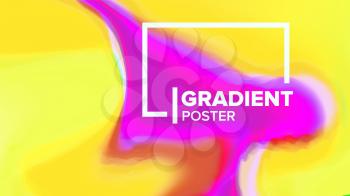 Gradient Fluid Background Vector. Minimal Wallpaper. Cool Brochure. Plastic Spiral. Liquid Design Illustration