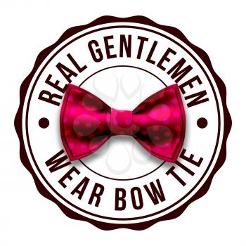 Gentleman Label Vector. Design. Top Club. Bow Tie Illustration