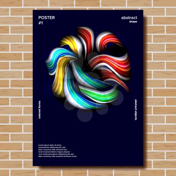 Creative Poster Vector. Tech Futuristic Banner. Acrylic Texture. Illustration