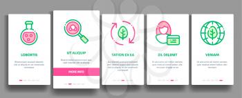 Organic Cosmetics Vector Onboarding Mobile App Page Screen. Organic Cosmetics, Natural Ingredient Linear Pictograms. Eco-friendly, Cruelty-free Product, Molecular Analysis, Scientific Illustration
