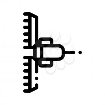 Agronomy Cultivator Trailer Vector Thin Line Icon. Agricultural Tractor Cultivator. Machinery Transport Linear Pictogram. Countryside Farmland Machine Monochrome Top View Contour Illustration