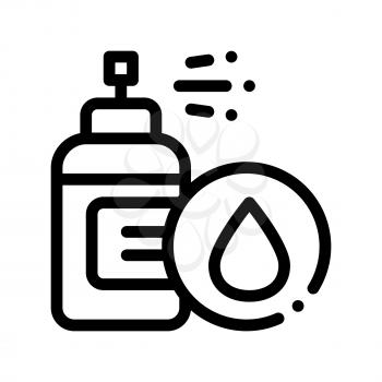 Spray Lotion Drop Cosmetic Vector Thin Line Icon. Organic Cosmetic, Natural Ingredient Linear Pictogram. Eco-friendly, Cruelty-free Product, Molecular Analysis Contour Illustration