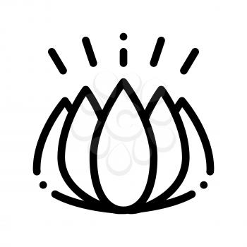 Cosmetic Ingredient Flower Vector Thin Line Icon. Organic Cosmetic, Natural Component Lotus Linear Pictogram. Eco-friendly, Cruelty-free Product, Molecular Analysis Contour Illustration