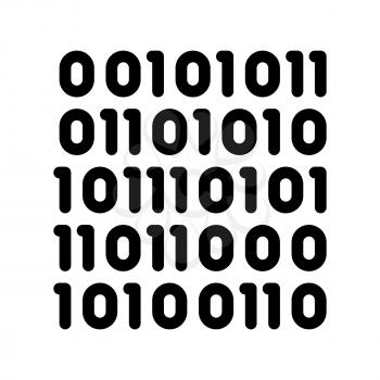 Streaming Binary Code Matrix Vector Thin Line Icon. Computer Code System, Data Encryption Linear Pictogram. Web Development, Languages, Script, Decryption and Encryption Contour Illustration