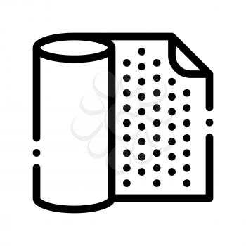 Waterproof Material Napkin Vector Thin Line Icon. Waterproof Material Table-napkin Sudarium Towel, Industrial Use Linear Pictogram. Clothes, Moisture Absorbing Substance Contour Illustration