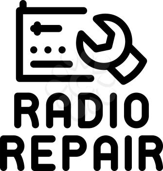 radio repair icon vector. radio repair sign. isolated contour symbol illustration